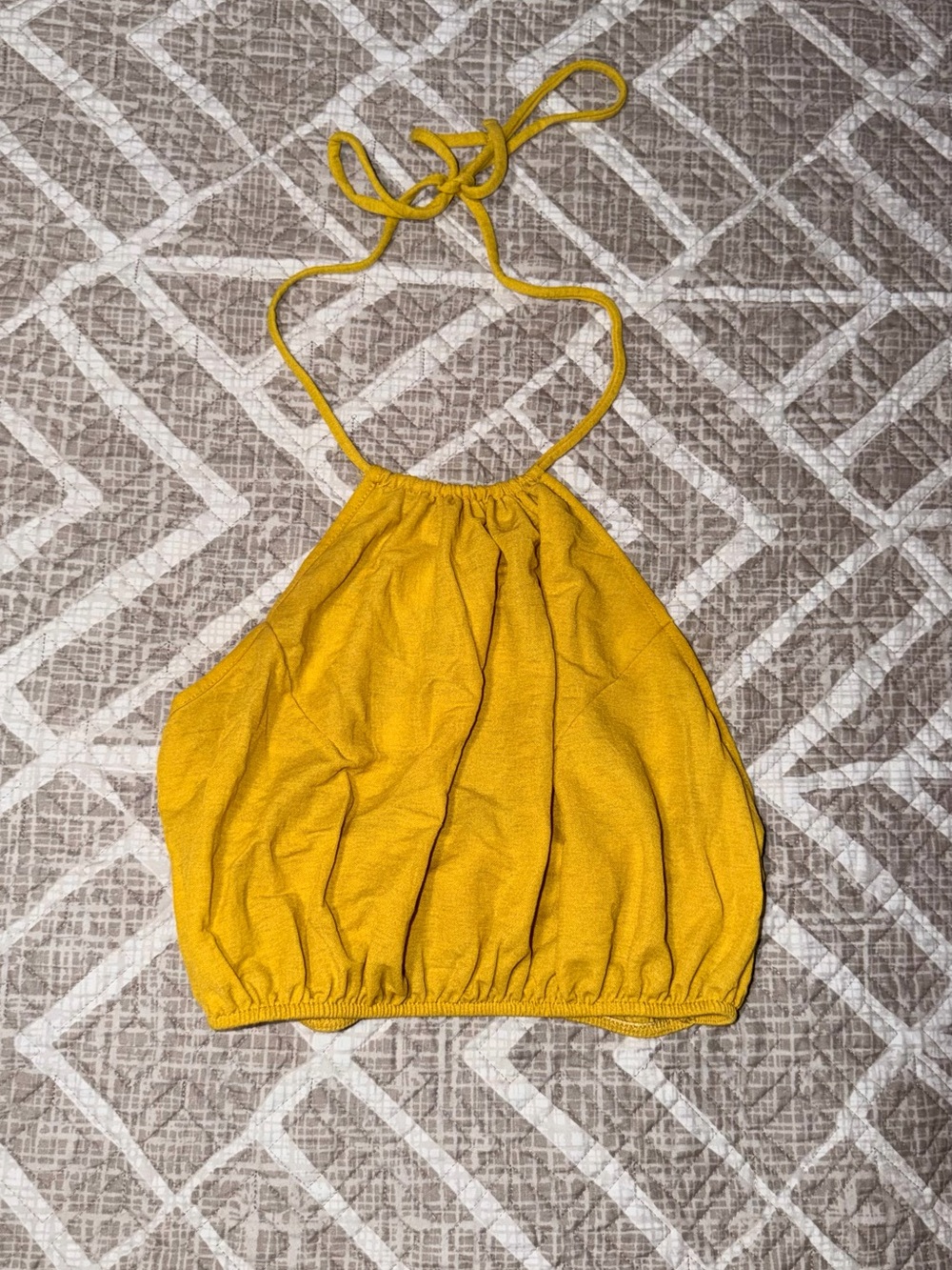 Mustard Yellow Halter Crop Top